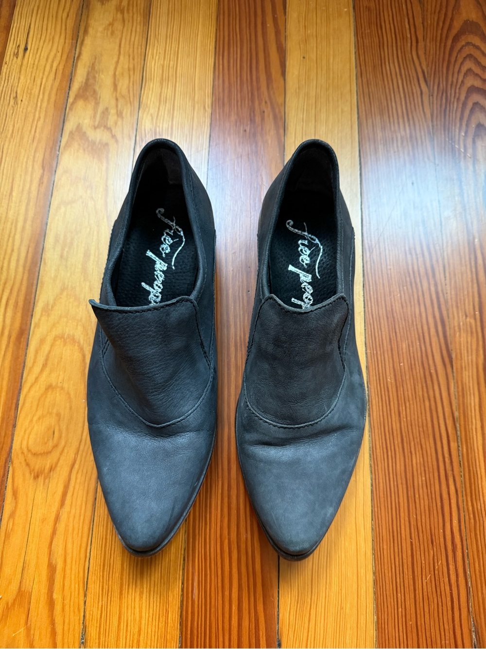 Free People Slate Gray Pointed Slip-On Loafers